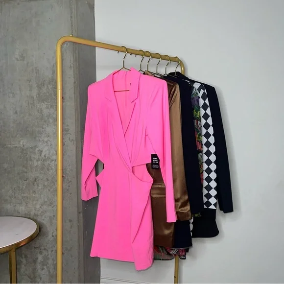 Express Pink Cutout Mini Blazer Long Sleeve Barbie Dress - Picture 7 of 17